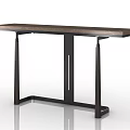Modern Console Table With Wooden Top And Sleek Metal Frame Design