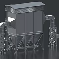 Large Industrial Dust Collector Equipment With Metal Pipes And Support Structures