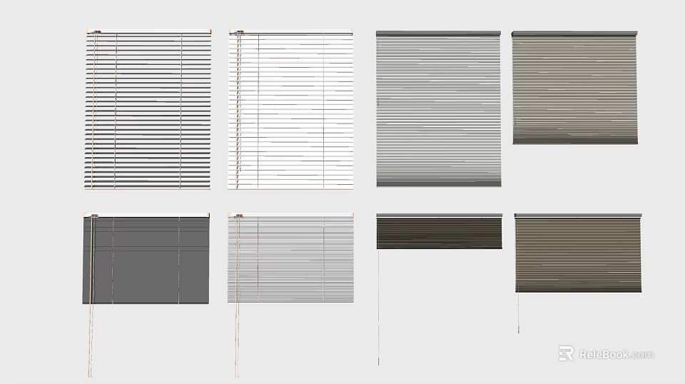 Venetian Blinds Various Colors And Styles For Home Window Decoration 3d model