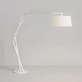 Modern White And Black Floor Lamps With Geometric Bases And Pleated Shades