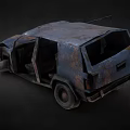 Old Rusted Car With Damaged Body And Broken Exterior Parts