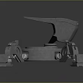 Robot Character Interacting With Metallic Creature Machinery Claw Arms And Hammer Head