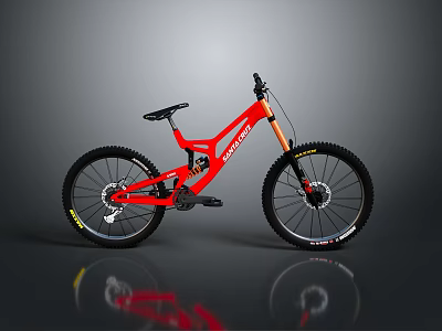 Red NORCO Mountain Bike With Full Suspension Frame And Off Road Tires 3d model