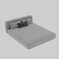 Modern Double Bed Interior With Upholstered Headboard And Soft Pillows