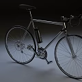 Silver Road Bicycle with Curved Handlebars Thin Tires and Water Bottle Cage on White Background