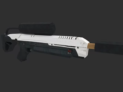 Futuristic White And Black Weapon With Modern Design Barrel Grip And Tactical Features 3d model