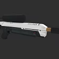 Futuristic White And Black Weapon With Modern Design Barrel Grip And Tactical Features