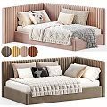 Stylish Children's Bed with Soft Pillows Cozy Blanket and Multiple Color Options