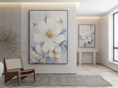 Modern plant painting decorative painting 3d model