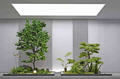 Modern landscape sketch courtyard sketch plant landscaping rockery stone indoor landscape plant pile ferns 3d model