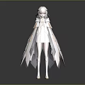Elegant Fantasy Anime Character With White Long Hair Detailed Cloak And Stylish Outfit