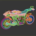 Yellow Modern Stylish Motorcycle Featuring Black Seat Red Accents And Sporty Design