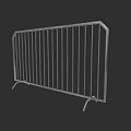 Durable Metal Temporary Fence With Vertical Bars And Stable Support Legs