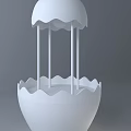 Modern White Display Shelf with Wavy Edge Design Two Tier and Illuminated Top for