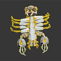 Yellow and White Scorpion Character with Intricate Segmented Limbs and Artistic 3D Design