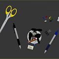 Essential Office Stationery Set With Metal Pen Holder Colored Pencils Scissors And Writing Tools