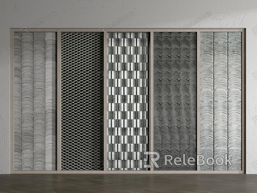 New Chinese background wall tile partition model