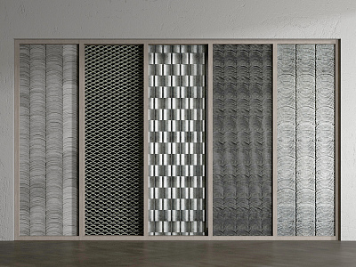 New Chinese background wall tile partition 3d model