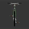 Classic Green Bicycle With Brown Seat White Basket And Black Wheels