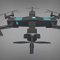 Intelligent Drone Featuring Multi Propellers Blue Light And Advanced Tech Body Design