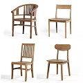 Various Modern Wooden Dining Chairs With Sleek Backrests And Sturdy Legs Design
