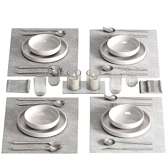 Modern tableware dishes 3d model