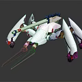 Futuristic White Mechanical Spider Design With Multiple Legs And Red Accents 3d model