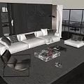 Modern sofa coffee table combination 3d model