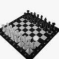 Chess board game decorations chess and card decorations 3d model