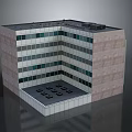 Modern Urban Building With Brick And Glass Facade Multiple Windows And Square Entrance