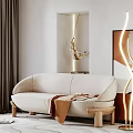 Modern double sofa 3d model