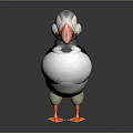 Soft Puffin Plush Toy With Black White Feathers And Orange Beak Feet