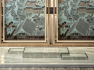Pool water feature 3d model