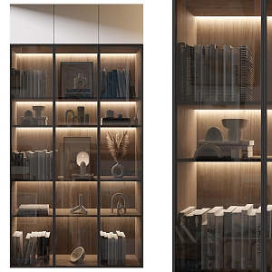 Modern bookcase 3d model