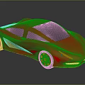 Red And Yellow Sleek Modern Sports Car With Streamlined Body Design