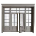 White Double Doors With Glass Panes And Classic Wooden Frame Design