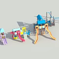 Colorful Outdoor Playground Equipment with Slides Climbing Frames and Playhouses for Kids Fun