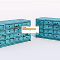 Vintage Blue Chests Of Drawers With Multiple Drawers And Distressed Finish