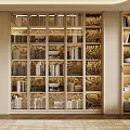 Luxury Modern Full Wall Glass Bookcase With Built In Warm Light For Home Book Storage