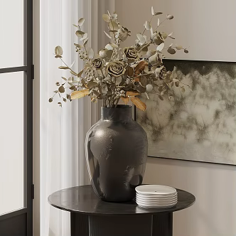 New Chinese Zen Flower Art Table Flower Art Ornaments Dried Flower Ornaments Silent Style Flower Ornaments Fake Flower Eternal Flower Hotel Lobby Flower Art 3d model