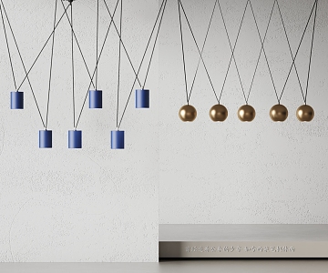 Apparatus chandelier Klein blue chandelier metal chandelier strip chandelier 3d model