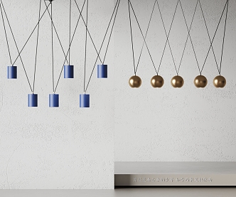 Apparatus chandelier Klein blue chandelier metal chandelier strip chandelier 3d model