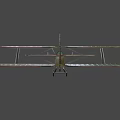 Vintage Biplane Fighter Aircraft with Green Brown Striped Wings Red Tail Emblem Propeller Landing Gear