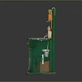 Miniature Green Kitchen Model With Sink Condiment Bottles And Cooking Tools