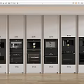 Modern Built in Kitchen Appliances Displayed With Multiple Units In Row 3d model