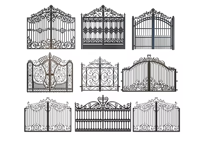 Ornate Wrought Iron Gate Designs For Property 3d model