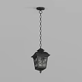 Black Chain Hung Chandelier With Square Shade And Decorative Patterns For Indoor Decoration