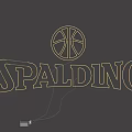Creative Basketball Shaped Neon Light With Spalding Lettering Decorative Lighting Set