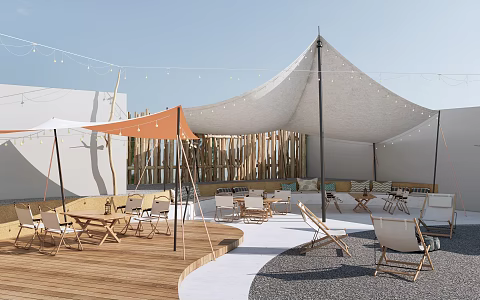 Modern Camp Outdoor Tables and Chairs Casual Tables and Chairs Outside Swing Tables and Chairs 3d model