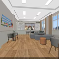 Modern School Learning Space With Comfortable Seating Whiteboard And Large Windows